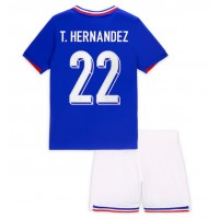 Camiseta Francia Theo Hernandez #22 Primera Equipación para niños Eurocopa 2024 manga corta (+ pantalones cortos)